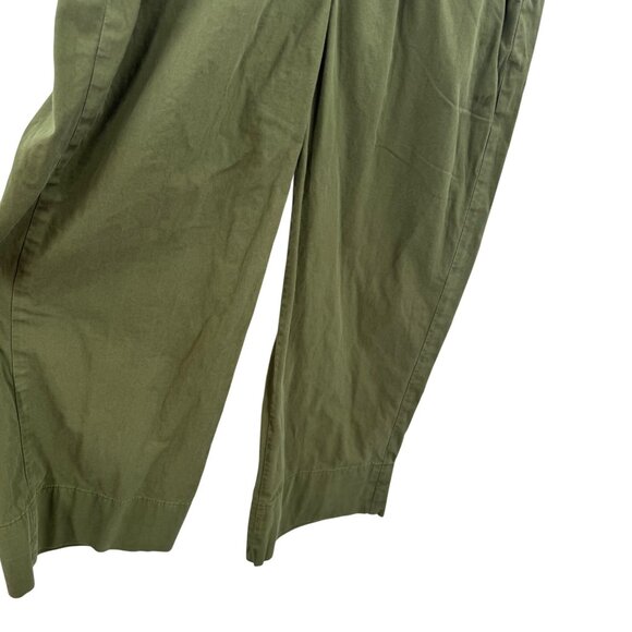 Everlane Olive Wide Leg Stretch Waist Womens Pants Size 4 Cotton Blend - Picture 3 of 6